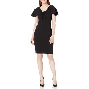 Calvin Klein Sheath Dress Size 10 Black Classic LBD Classy Career Office Work